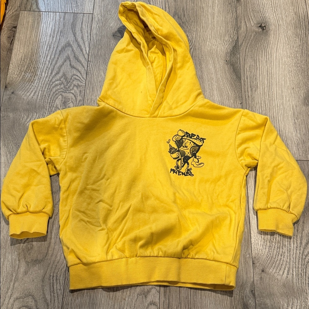 Toddler Yellow Kids Hoodie Pizza Lover